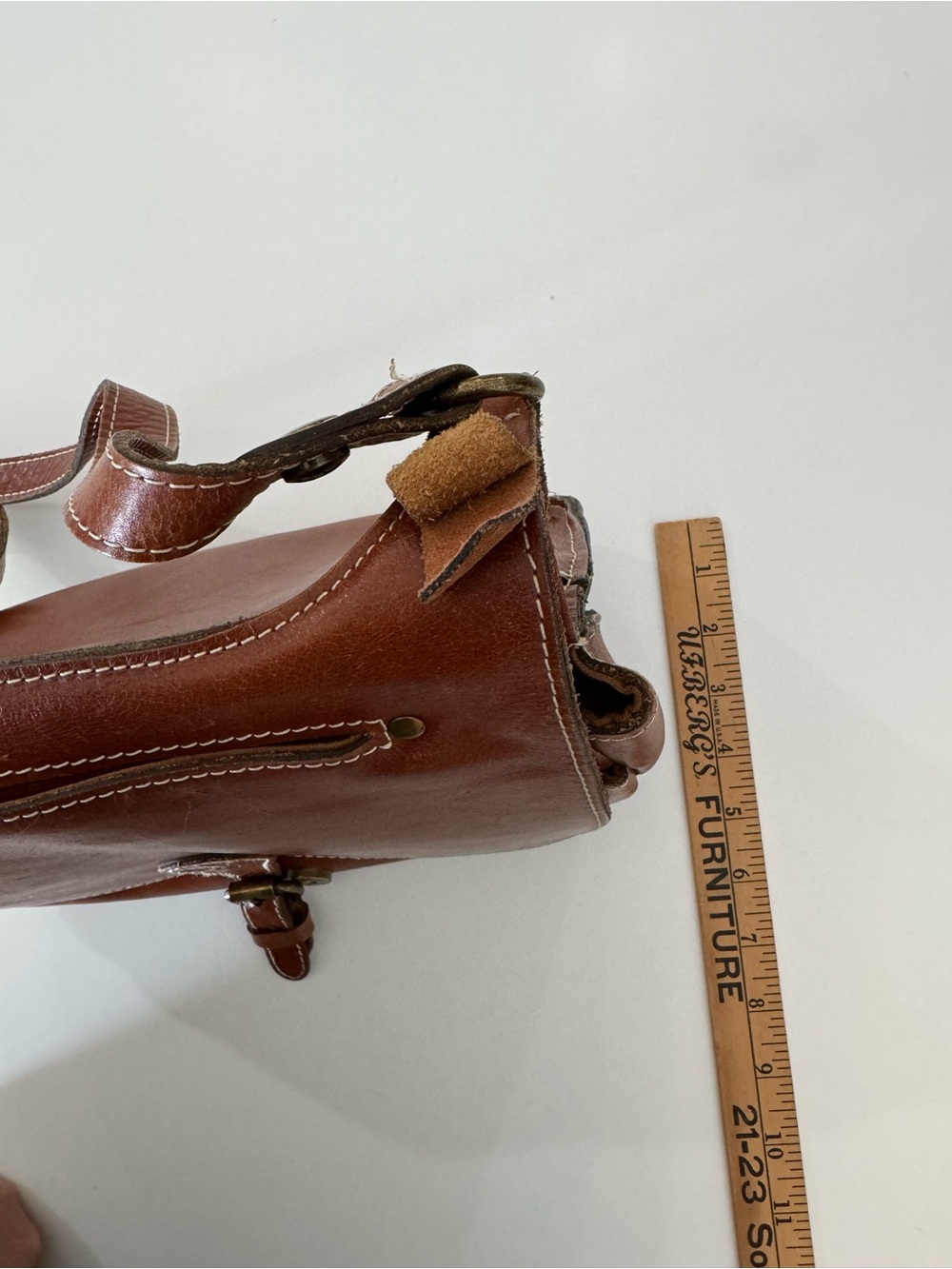 Patricia Nash Cognac Leather Crossbody Saddle Bag - Picture 12 of 12